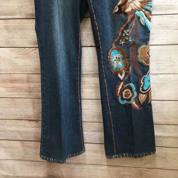 ANTHROPOLOGIE BASIL & MAUDE EMBROIDERED AND BEADED JEANS - Picture 5 of 10